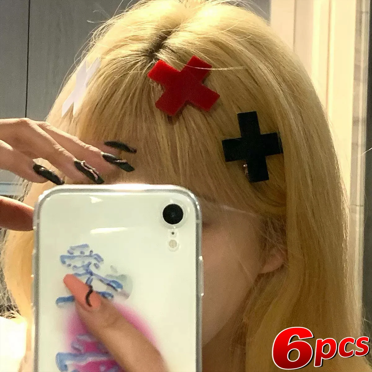 Y2K Red Cross Hair Clip Punk G - Bobby Pin Bulk recensie en prijs